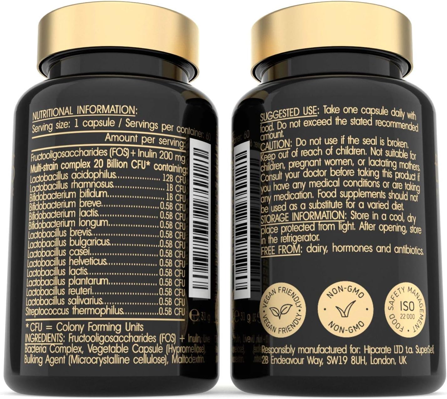Probiotics Bio Cultures Complex, Gut Health Probiotic Supplements for Men & Women, 20 Billion CFU, 30 Acid-Resistant Capsules - Image 3