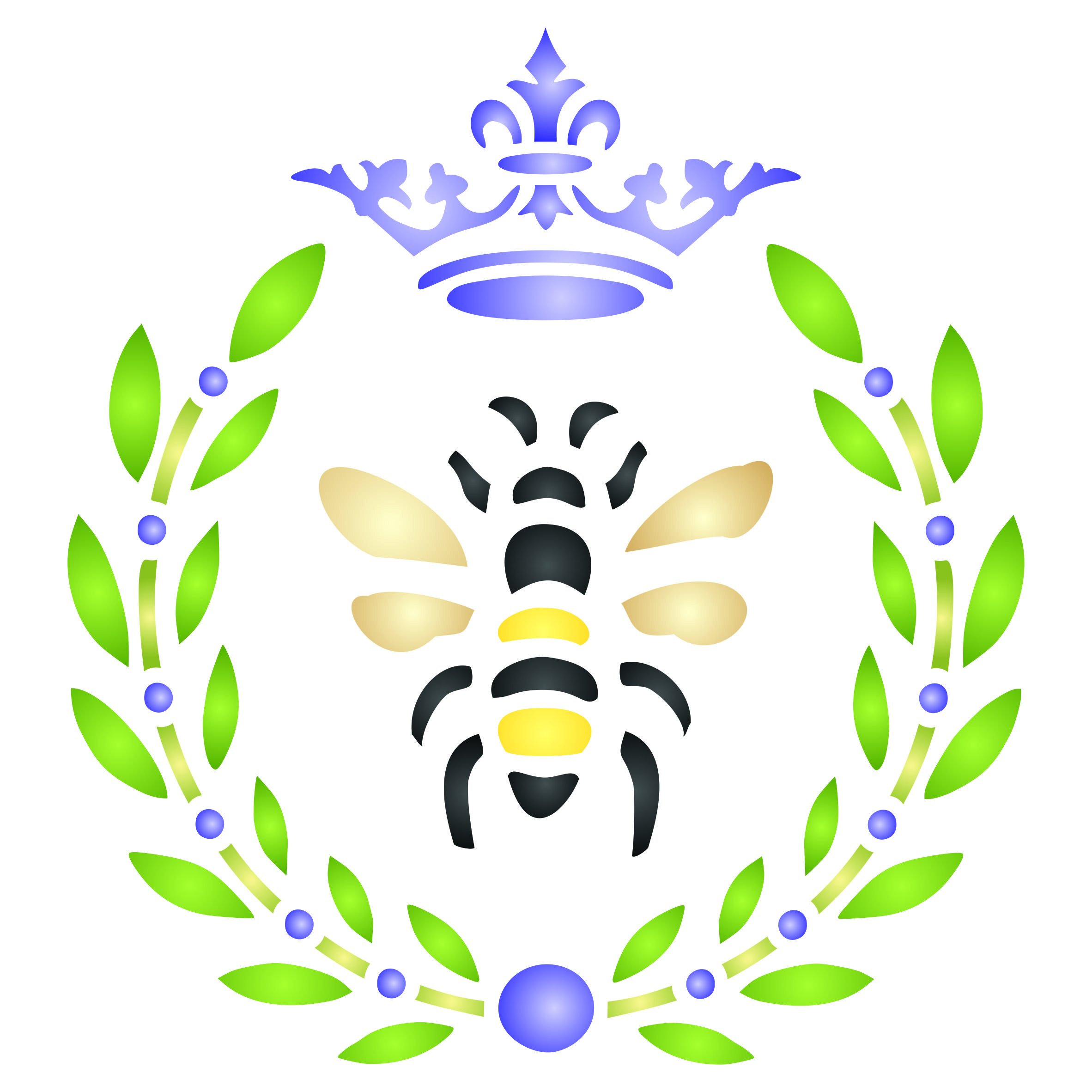 French Bee Stencil - 20 x 21.5cm (L) - Reusable French Themed Design Wall Stencil Template