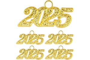 Psxuie Graduation Tassel Charm, 5 PCS 2025 Gold Charms, Graduation Cap Tassel 2025, Unisex, 5 Count