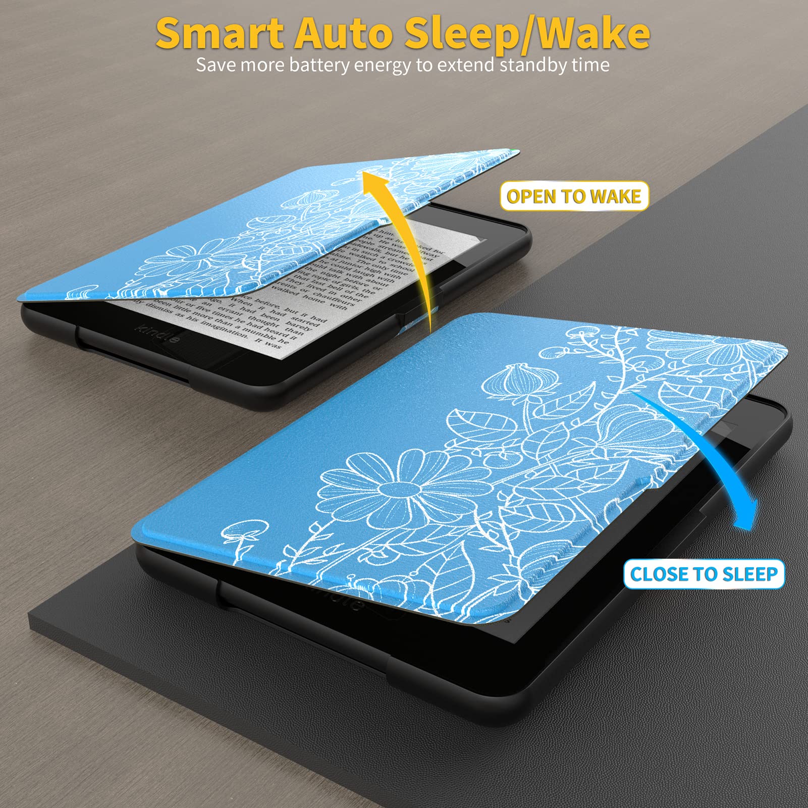 SCSVPN Case for 6'' Kindle 11th Generation 2024/2022 Release - All-New Lightweight Premium PU Leather Smart Protection Cover with Hand Strap, Auto Sleep/Wake for Kindle C2V2L3 / RS23CV E-Reader