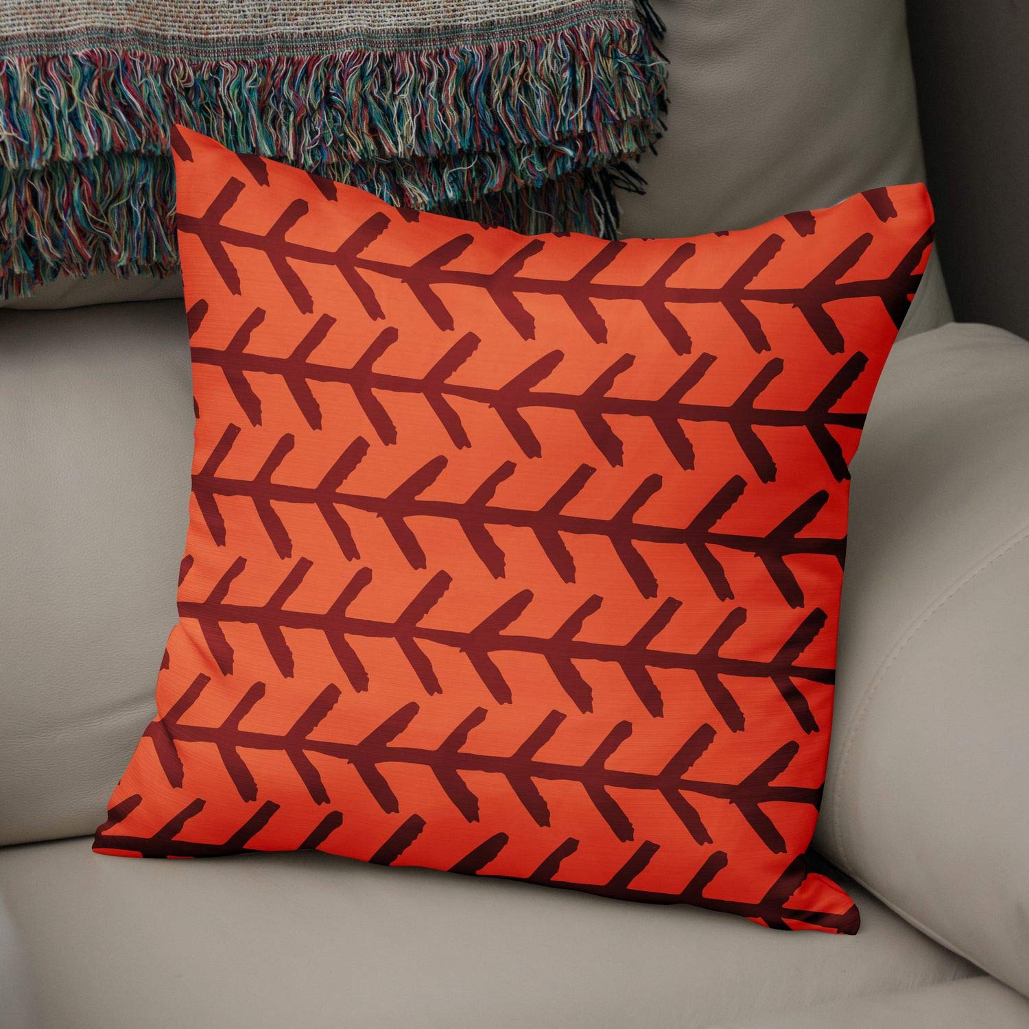 Bonamaison Decorative Cushion Cover Orange & Bordeux, Throw Pillow Covers, Home Decorative Pillowcases for Livingroom, Sofa, Bedroom, Size: 50x50 Cm - Designed and Manufactured in Turkey — image 1