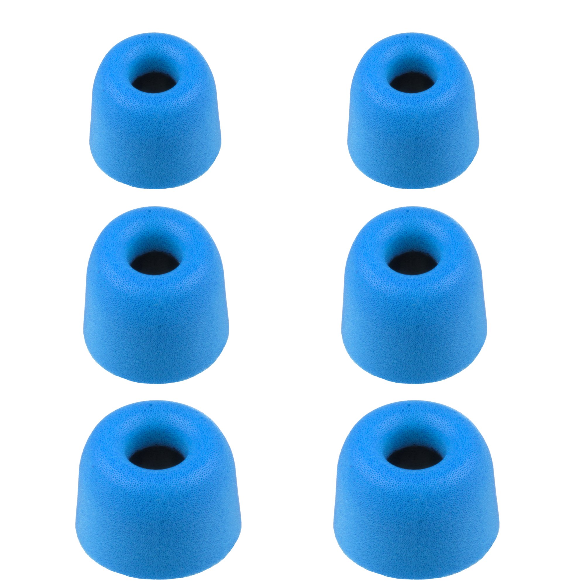 Xcessor Bullet FX-49 Small/Medium/Large Replacement Comfort Foam Earbuds - Blue (Pack of 6)