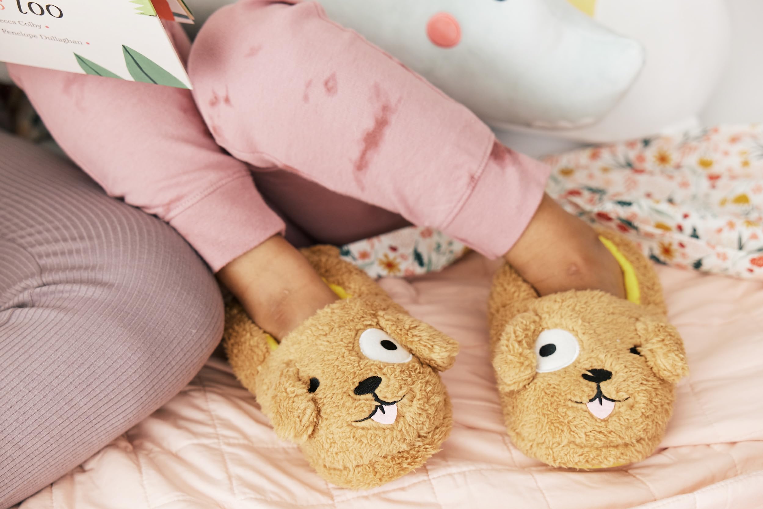 Dearfoams Unisex-Child Kids Toddlers Whimsical Animal Critter Washable Slipper