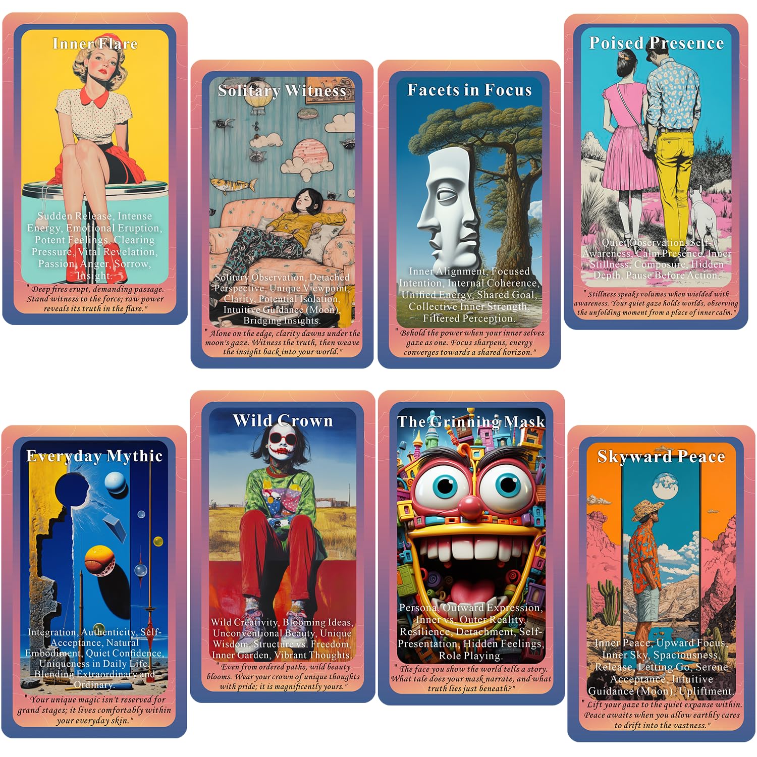 Inner Worlds Oracle Deck, Oracle Cards for Beginners, 50 Emotional Oracle Card Deck to Deep self-awareness and intuitive guidance illuminate hidden emotions and explore the vast universe within you