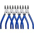 Wire Cutters 5 Pack, 6.5 inch,KAIHAOWIN Flush Cutters Diagonal Cutters Side Cutters Precision Ultra Sharp Spring Loaded Wire Snips Clippers Dikes Cutting Pliers Small for Crafting Jewelry Making,Blue