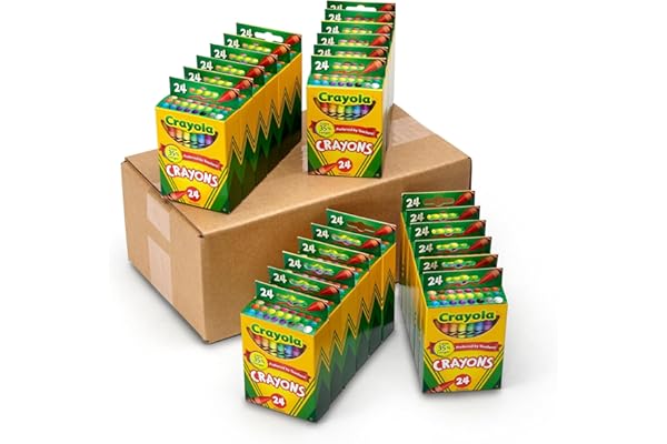 Crayola Crayons Bulk (24 Packs), Preschool Classroom Supplies, Coloring Book Supplies, School Crayons for Kids, Gifts, Ages 3