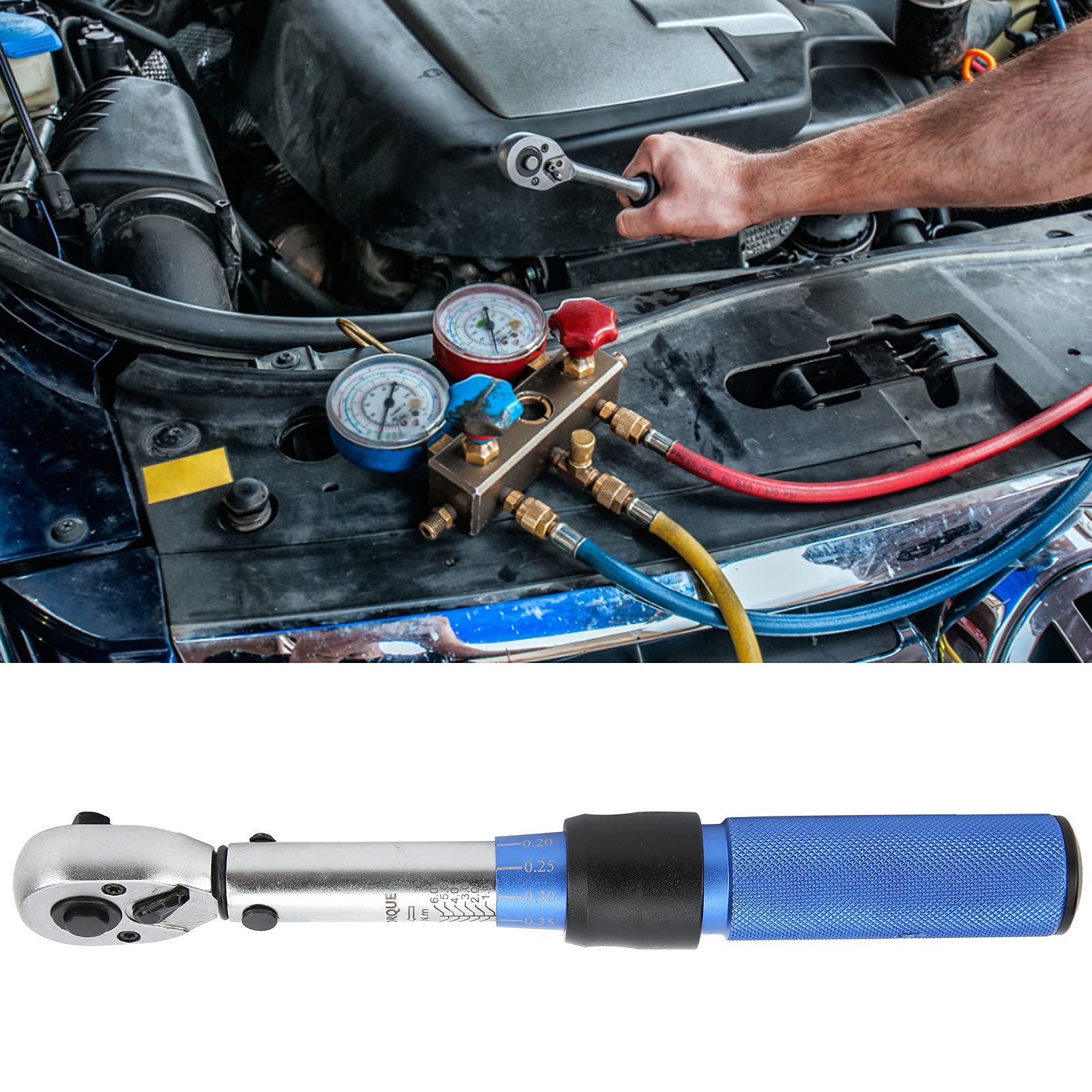 Torsion Wrench with one‑Piece Design Alloy Steel Drive Spanner Industrial Repair Tool 1‑6N.m