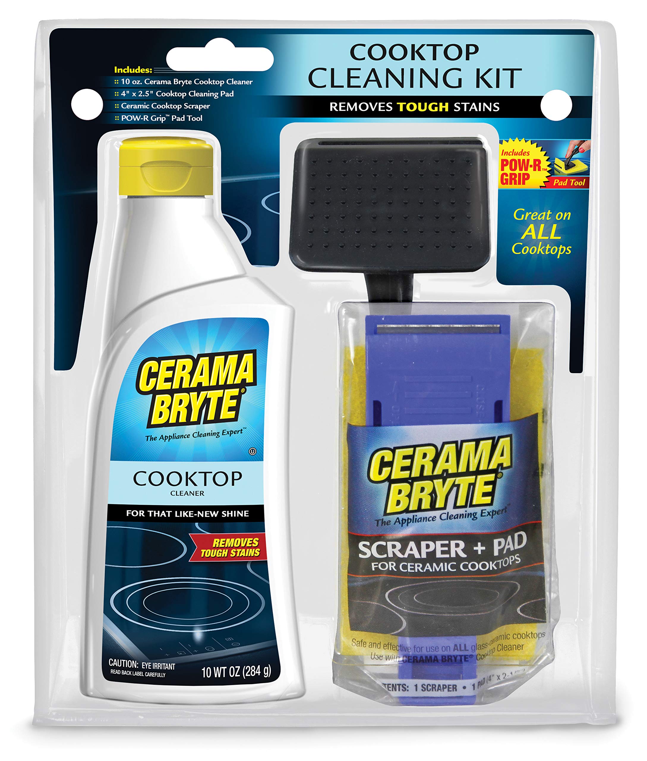 Cerama Bryte Cooktop Cleaning Kit, 10 oz Cooktop Cleaner, 1 Cleaning