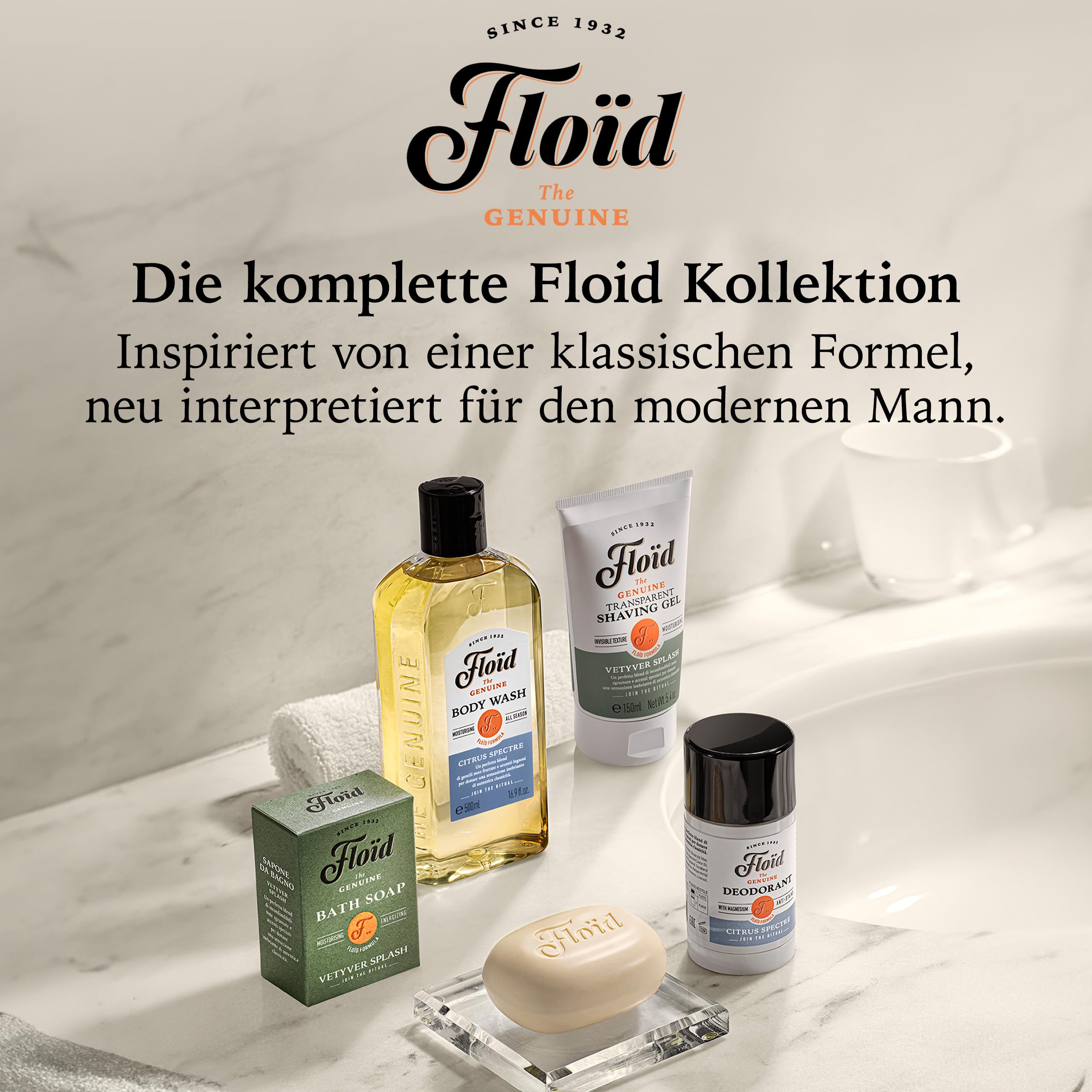Floïd Citrus Spectre Bath Soap, 100 % pflanzliche Bade- & Duschseife mit pflegendem Lecithin, Sheabutter & Sesamöl, schützt die Haut und macht sie weich und geschmeidig 6