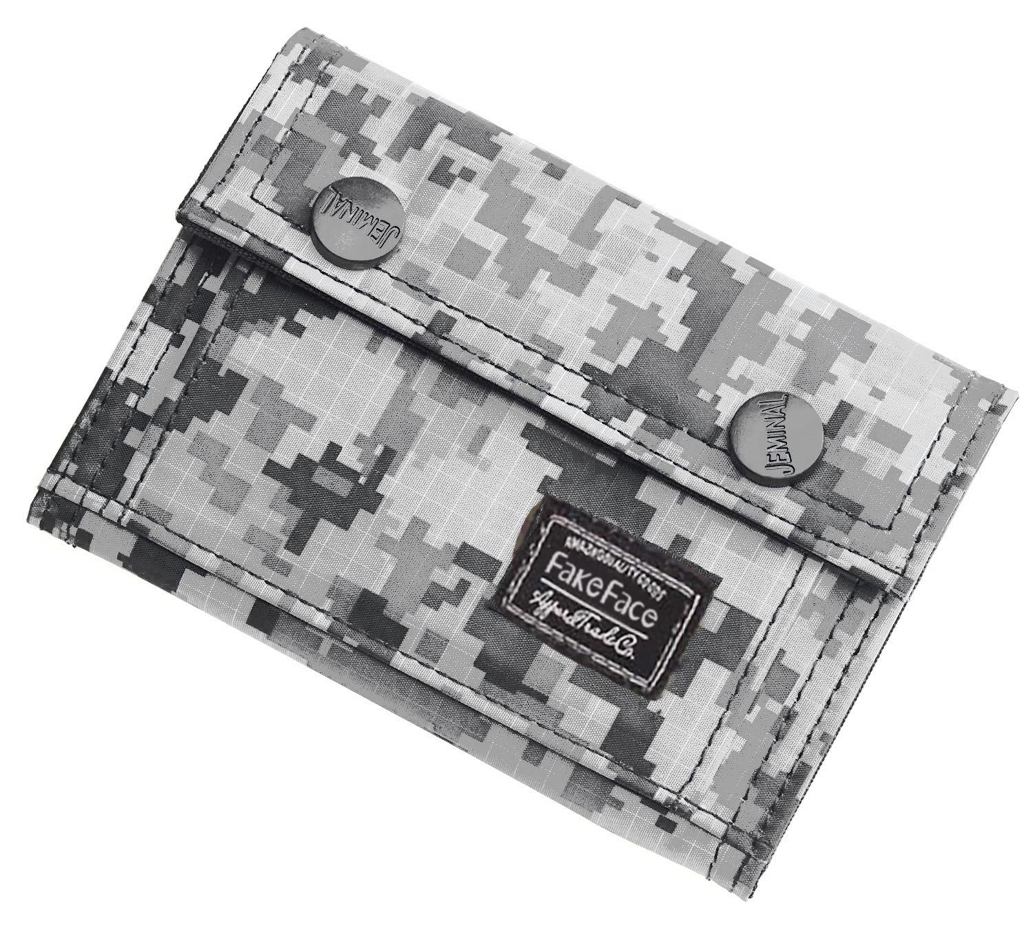 Men Teenage Boys Camouflage Flap Wallet Oxford Tri-Fold Zip Coin Purse Money Clip Stunning Card Holder Bag for Travel Daily Use