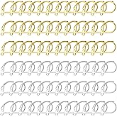 160Pcs Leverback Earring Hooks Hypoallergenic Earring Hooks Lever Back Earring Wires French Earrings Hook Bulk with Loop Leverbacks Ear Hooks Lever Back Earrings for DIY Jewelry Making(Gold,Silver)