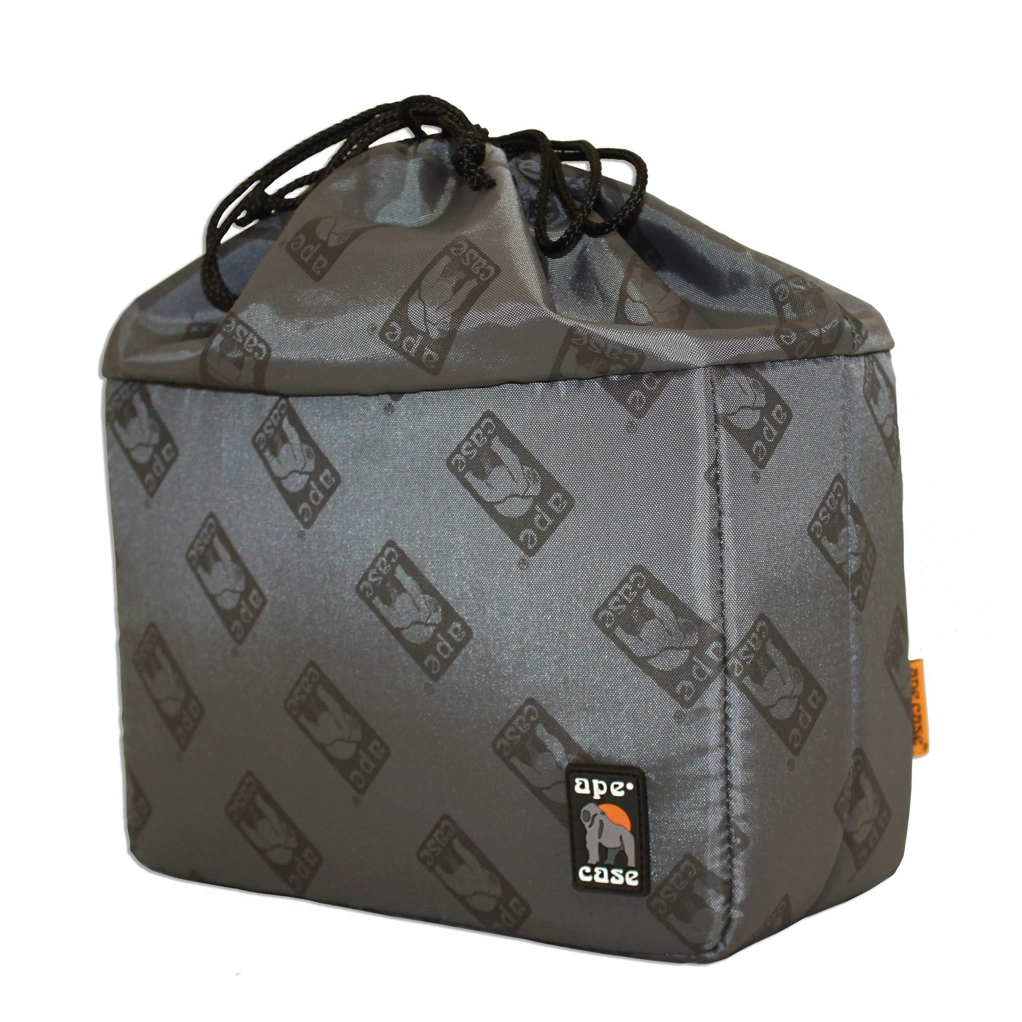 Ape CaseCubeze (ACQB 35GY) Flexible Padded Storage Bag; Removable & Adjustable Padded Inserts; Drawstring Closure; Hi-Vis Yellow Interior; Exterior Pockets for Accessories; Grey