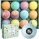 Tropical Fruit Bath Fizzies Set - 12 Large Bubble Bathbombs with Natural Essential Oils in Fruity Scents - Vegan Fizzy Bath Bombs Has Moisturizing Shea Butter and Coconut Oil