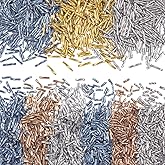 PH PandaHall 2000pcs Twisted Bugle Beads, Metallic Bugle Beads 6/9/12mm Glass Long Tube Seed Bead Craft Beads Loose Spacer Beads for Jewelry Crafts Making, Gray/ Camel/ Black (SEED-PH0001-65-US2)