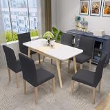 MAXIJIN Jacquard Stretch Dining Chair Slipcovers Grey 4 Pack Parson Chair Covers view 2