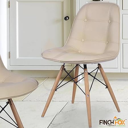 Eames Replica Cushioned Dining Chair/Cafe Chair/Side Chair/Accent Chair (Beige) Color by Finch Fox