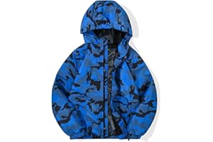 JOYSON Kid Boys Rain Jackets Lightweight Water-resistant Windbreaker Breathable Outerwear Raincoat with Hood