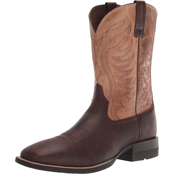 Amazon.com: Old West Brown/Black Mens Leather 9in Cowboy  display picture 2