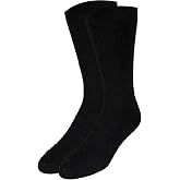 NuVein 8-15 mmHg Medical Compression Socks, Mid Calf Crew Length, Padded Cushion Foot, Black, Large