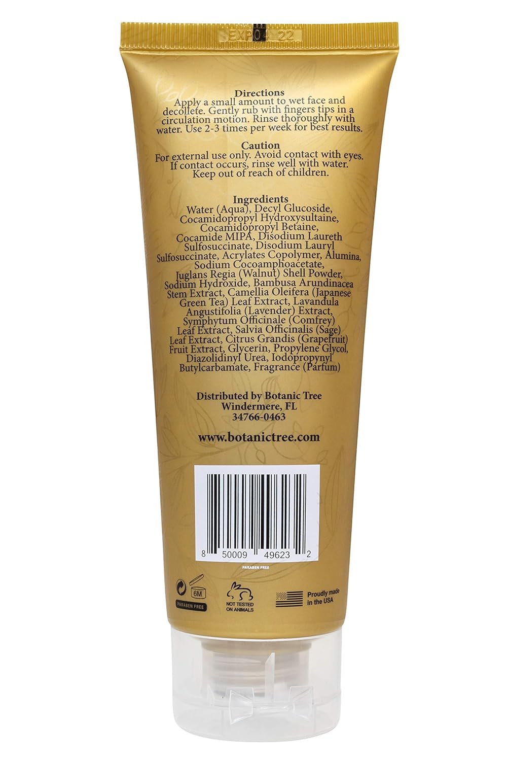 Microdermabrasion Facial Scrub and Face Exfoliator Botanic Tree-Large Size 4oz- Exfoliating Face Scrub Polish w/ Organic Crystals for Anti Aging, Acne Scars, Dullness, Blackheads, Pore Size- Sulfate Free: Beauty