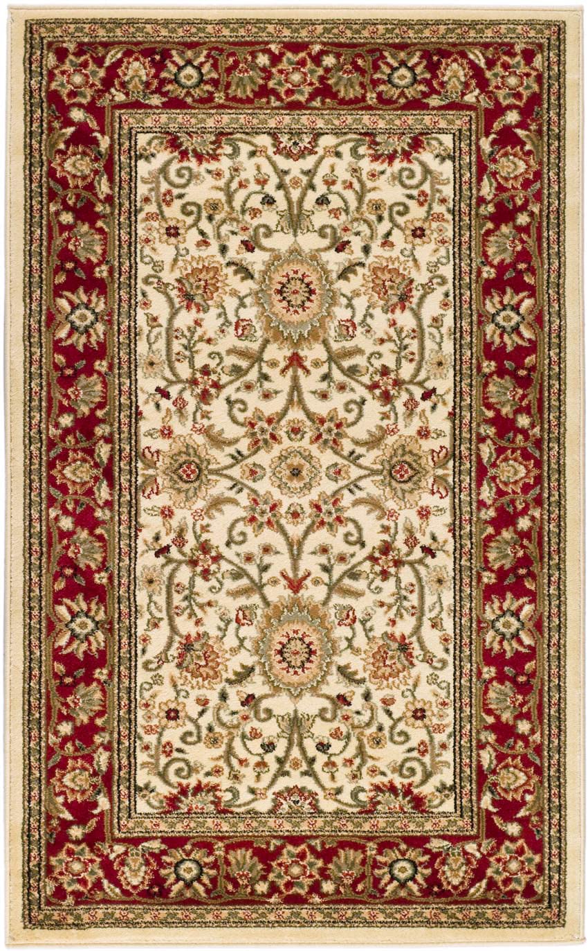 SAFAVIEH Lyndhurst Collection Accent Rug - 2'3" x 4', Ivory & Red, Traditional Oriental Design, Non-Shedding & Easy Care, Ideal for High Traffic Areas in Entryway, Living Room, Bedroom (LNH212K) Image