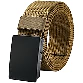 LionVII Men Nylon Web Belts - Metal Buckle, Fully Adjustable Belt Strap for Work, Easy Trim to Fit 28-49" Waist