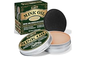 Vigorder Mink Oil for Leather Boots, Leather Conditioner for Boots with Sponge, Made with Mink Oil Beeswax, Protect Soften Waterproof Furniture, Gloves, Car Seats, Shoes, Bags(4.23 oz)
