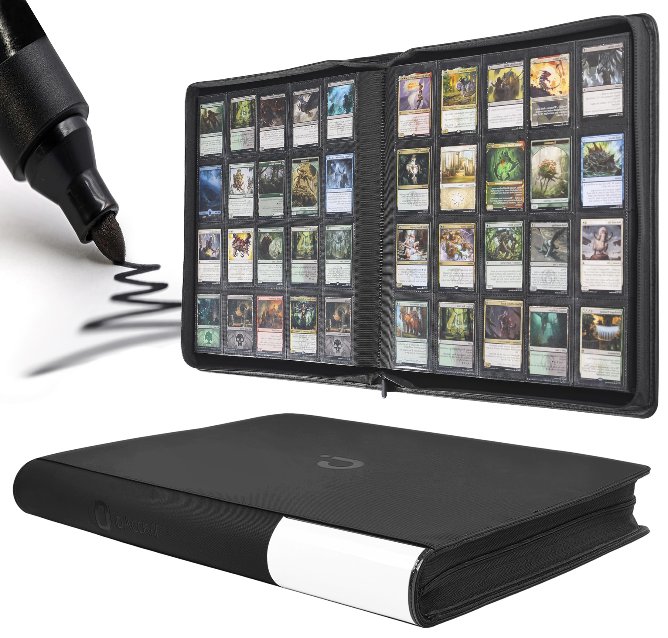 Premium Card Binder 20 Pocket - Fits 2000 Cards, 5x4 Ringless Card Album with Sleeves Compatible with Trading & Sports Cards（Model A，Classic Black） — image 1