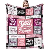 Christian Gifts for Women Blanket 60"x50", Religious Inspirational Spiritual Gifts for Women, Faith Based Bible Birthday Gifts, Baptism Confirmation Gifts for Girls, Christian Wedding Graduation Gifts