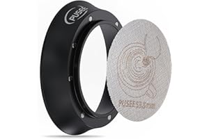 PUSEE 51mm Espresso Dosing Funnel & 51mm Puck Screen, Magnetic Coffee Dosing Ring Aluminum Metal,Reusable 1.7mm Thickness 150μm Espresso Puck Screen 316 Stainless Steel Fits 51mm Portafilter
