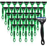 Wovnet 36 Pcs Mens Disposable Razors Bulk 3 Blade, Individually Wrapped | Sensitive Razors for Men Travel Hotel Spa, 40&deg; Pivoting, Head and Body Shaving