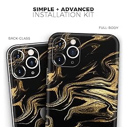 Design Skinz Black & Gold Marble Swirl V7 2