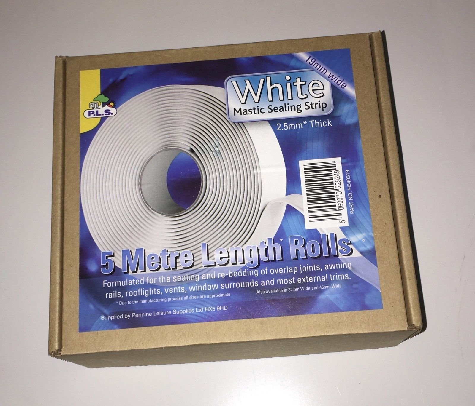 Pennine White Mastic Sealing Strip 2.5mm x 19mm x 5 Mtr by
