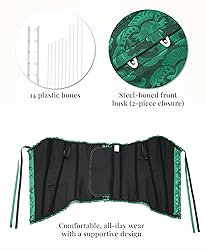 SZIVYSHI Black and Green Corset for Women - Bustier