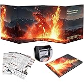 Haxtec DND DM Screen, Dungeons and Dragons Master Screen, Four-Panel with Magnetic Pockets DM Screen for Board Games Masters,