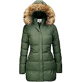 WenVen Women's Winter Thicken Puffer Coat Warm Jacket with Faux Fur Removable Hood