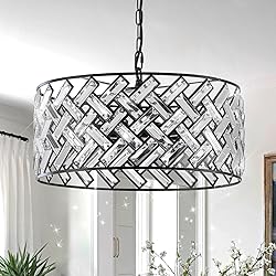 Crystal Ceiling Light Black Modern Chandelier