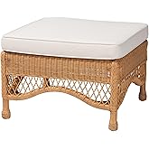 Bali & pari Brooklyn Bohemian Light Honey Braided Rattan Ottoman Stool