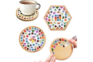 Nuyoach Diy Mosaic Tiles Kits For Crafts,2 Sets Glass Mosaic Craft Coaster Making Kits For Adults,Ceramic Mosaic Art Bulk Materials Package For Women Kid Seniors Handmade Gifts Home Decor Summer Party