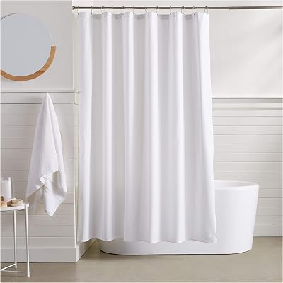 Amazon Basics Lightweight Microfiber Waffle Shower Curtain 183 x 183 cm White