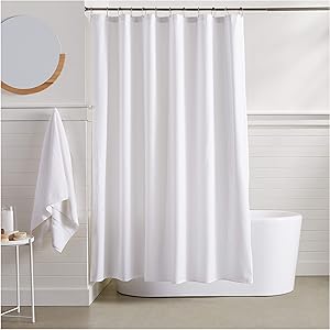 AmazonBasics Waffle Texture Shower Curtain - 72 Inch, White
