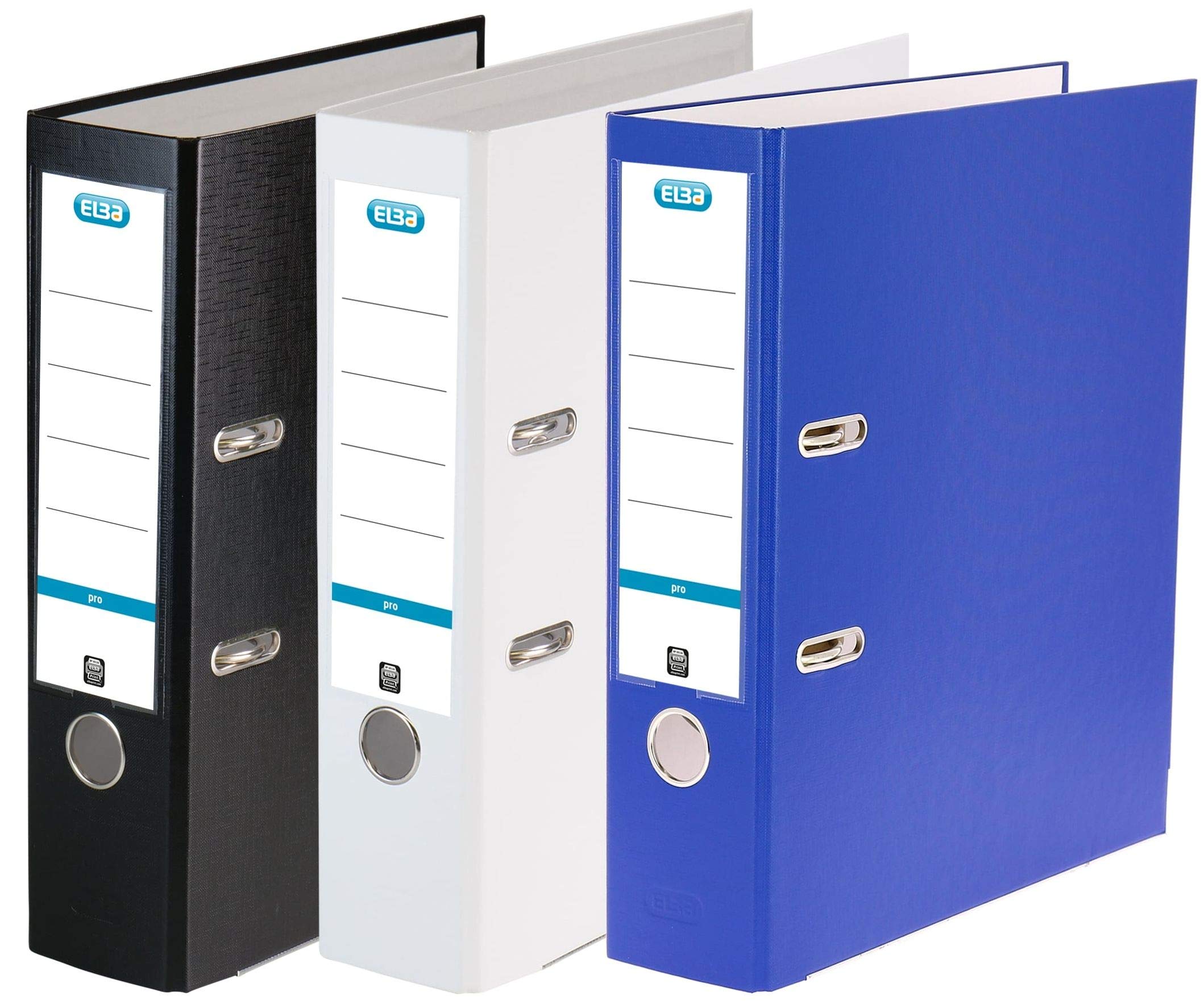 Elba A4 Smart Pro 8 cm Wide Plastic Exterior Folder 3 Colours Pack of 3