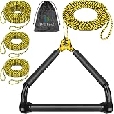 Dolibest 75FT Floating Water Ski Rope with Comfortable Handle, 4-Section Adjustable Wakeboard Tow Rope for Wakeboarding,Waterskiing,Kneeboarding &amp; Tubing, 1600LB Strength &amp; Reinforced End