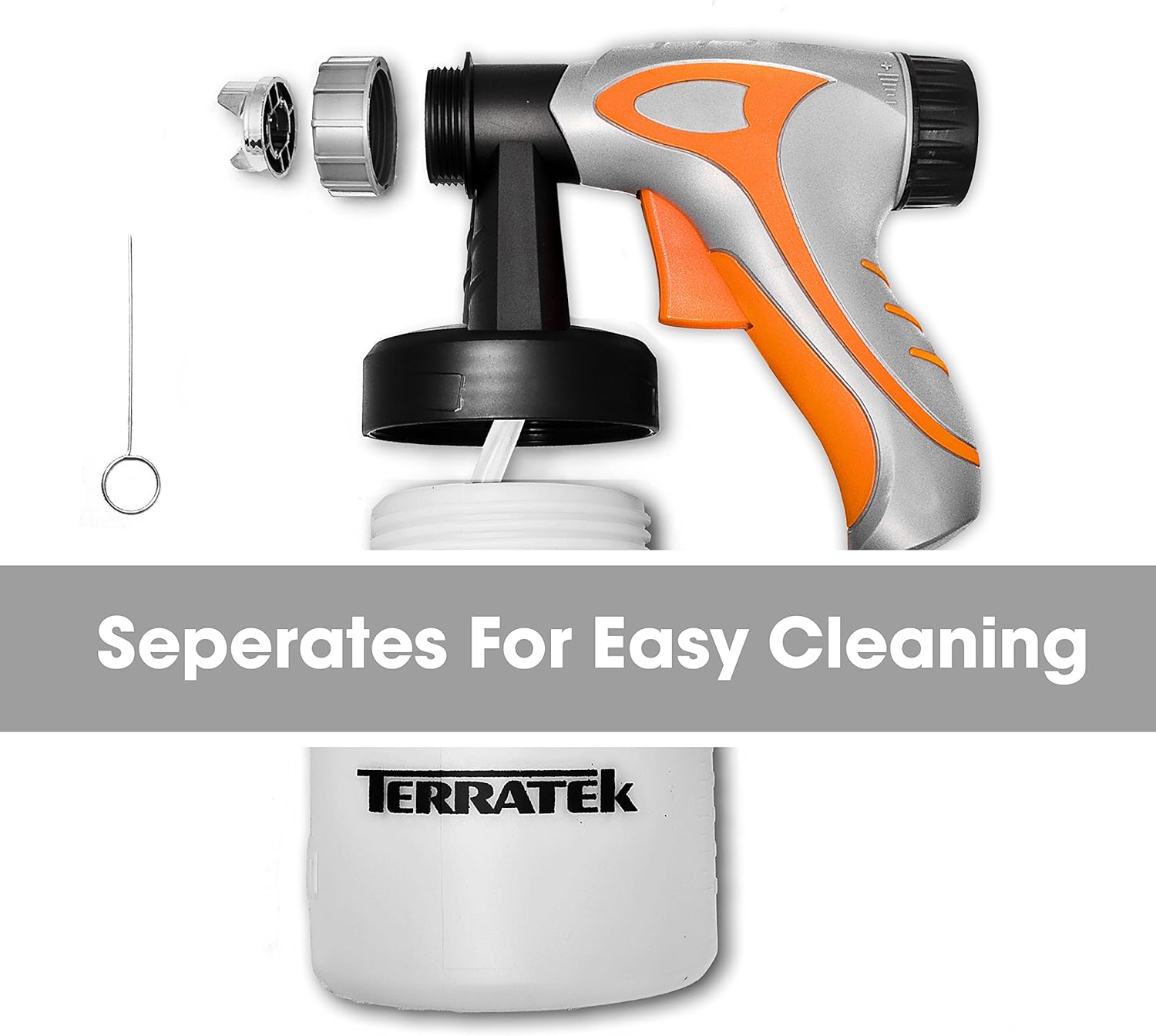 Terratek Paint Sprayer, 650W DIY Electric Spray Gun with 3 Spray Patterns, 2 x 800ml Paint Cups - Image 5