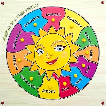Webby Premium Wooden Months of Year Educational Puzzle Toy