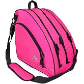 WENDING FORWARD Skate Bag for Ice, Inline, Roller Skates-Youth Adults | Multiple Pockets, Adjustable Strap, Water Resistant, Fits Skates Up To US Size 13, Tough &amp; Durable, Suit for Youth &amp; Adults