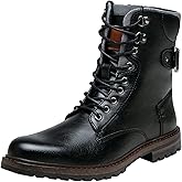 Jousen Boots for Men Casual Dress Retro Lace Up Motorcycle Boots