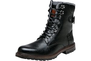 Jousen Boots for Men Casual Dress Retro Lace Up Motorcycle Boots