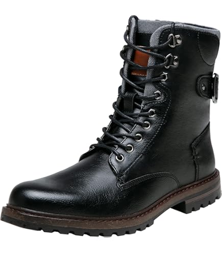 Rui Landed Men's Ankle Boot - Genuine Leather Slip-On Monk Strap Boot With Wingtip & Rivet Details (Black) - View #3