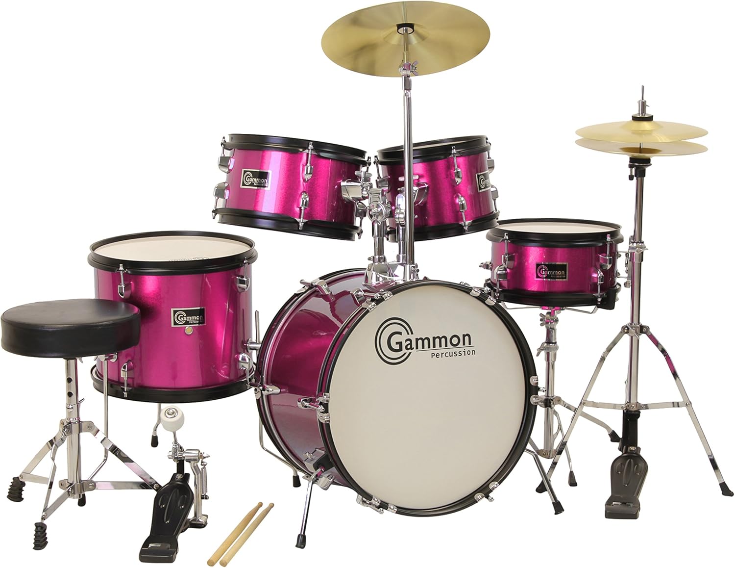 pink kids drum set